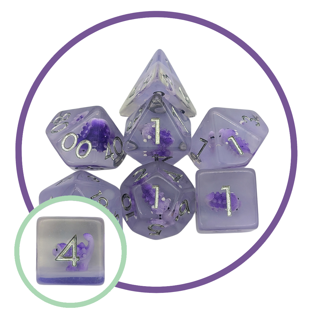 Ankylosaurus Inclusion Dice Set