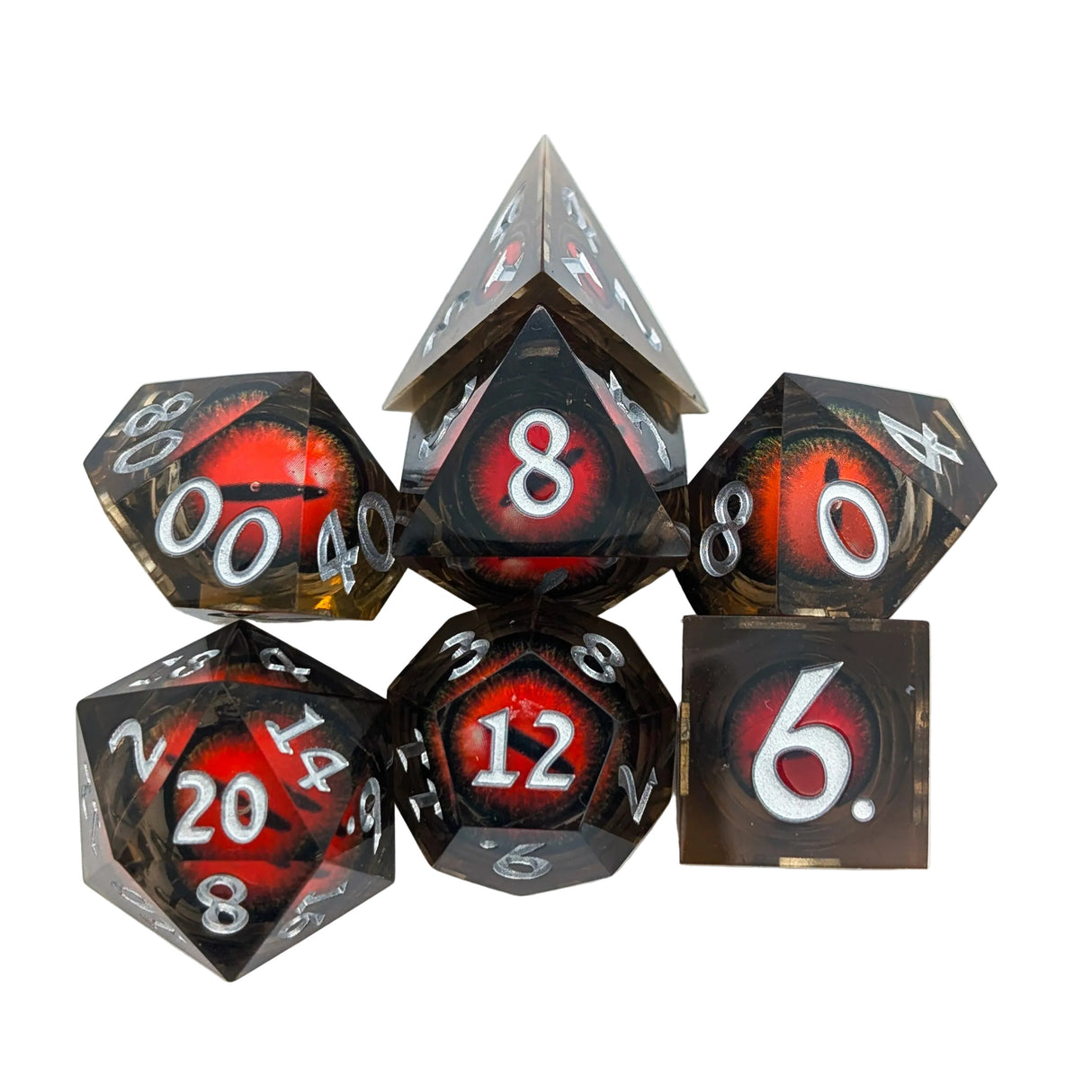Snake Eye Red Liquid Core Dice Set