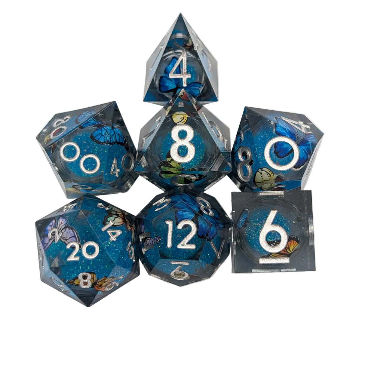 Print Butterfly Liquid Core Dice Set