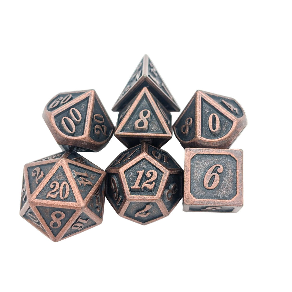Full Bronze Metal Dice Set
