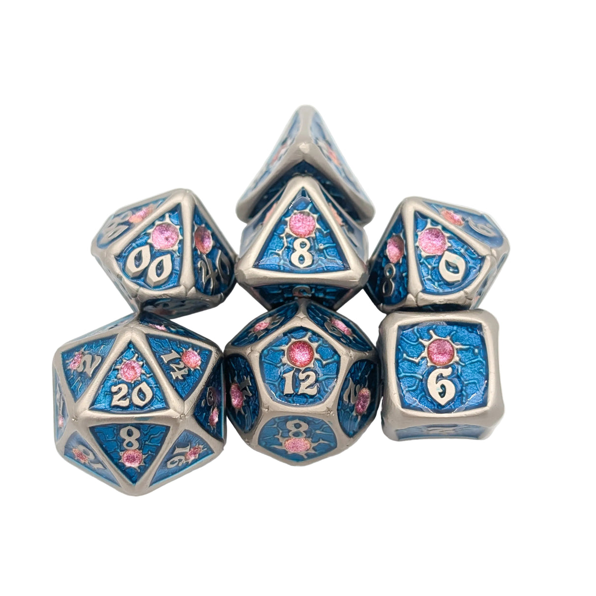 Royal Blue Metal Dice Set