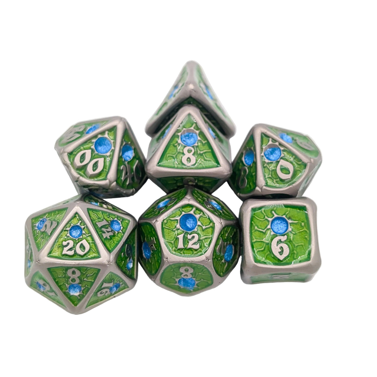 Royal Green Metal Dice Set