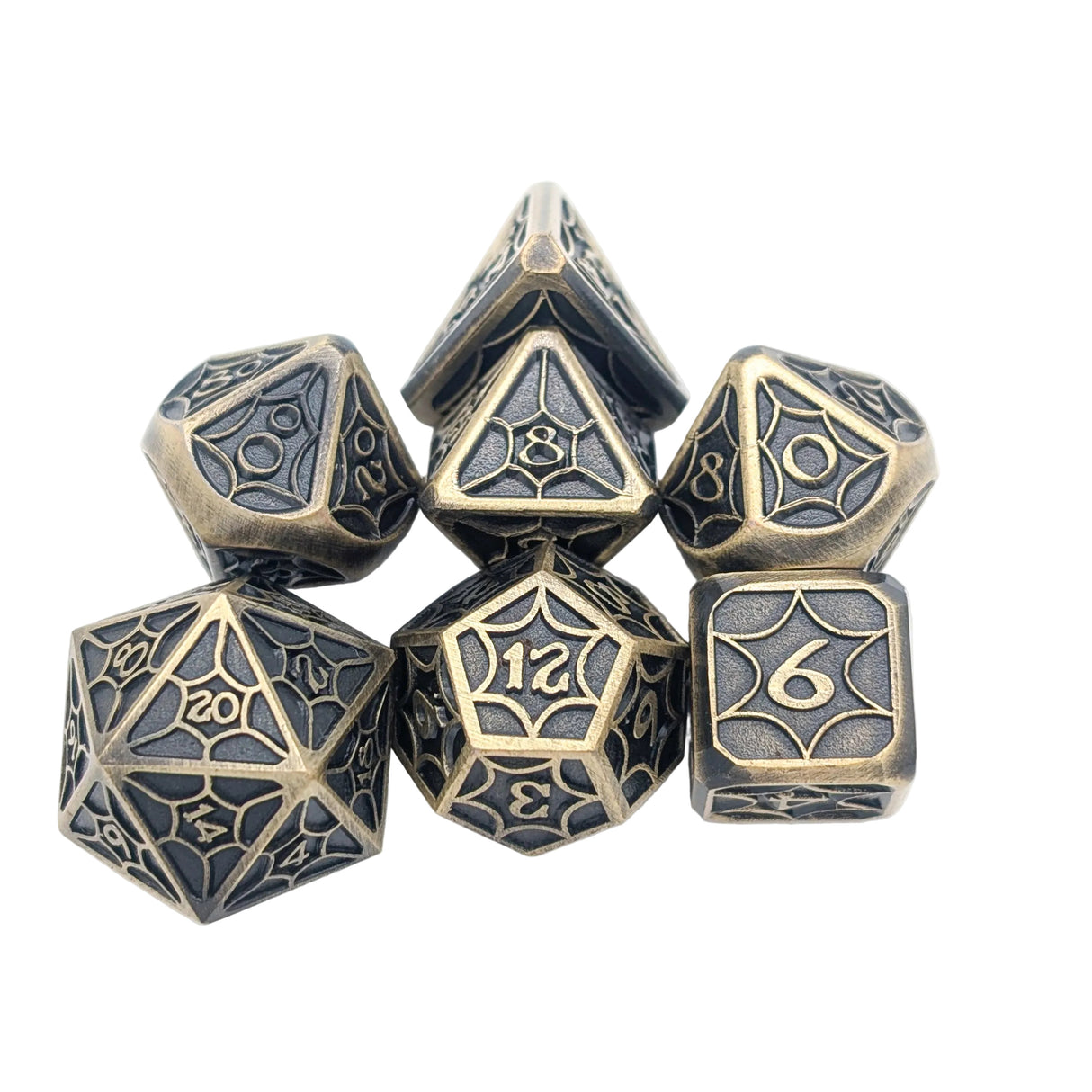 Web Gold Metal Dice Set