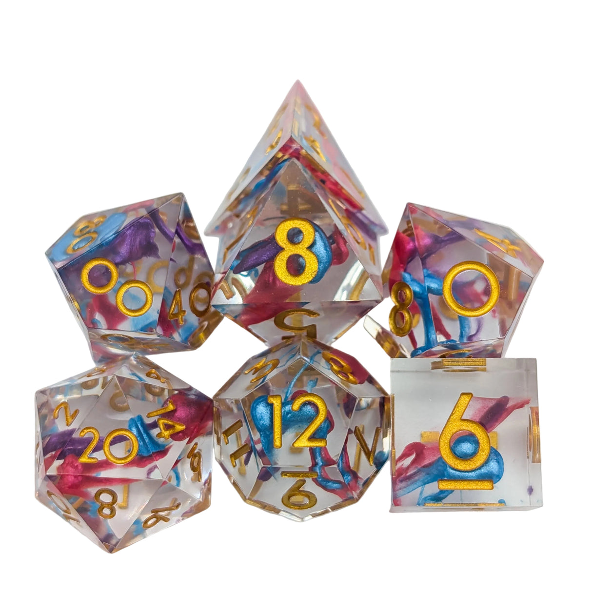 Art Blue and Purple Sharp Dice Set