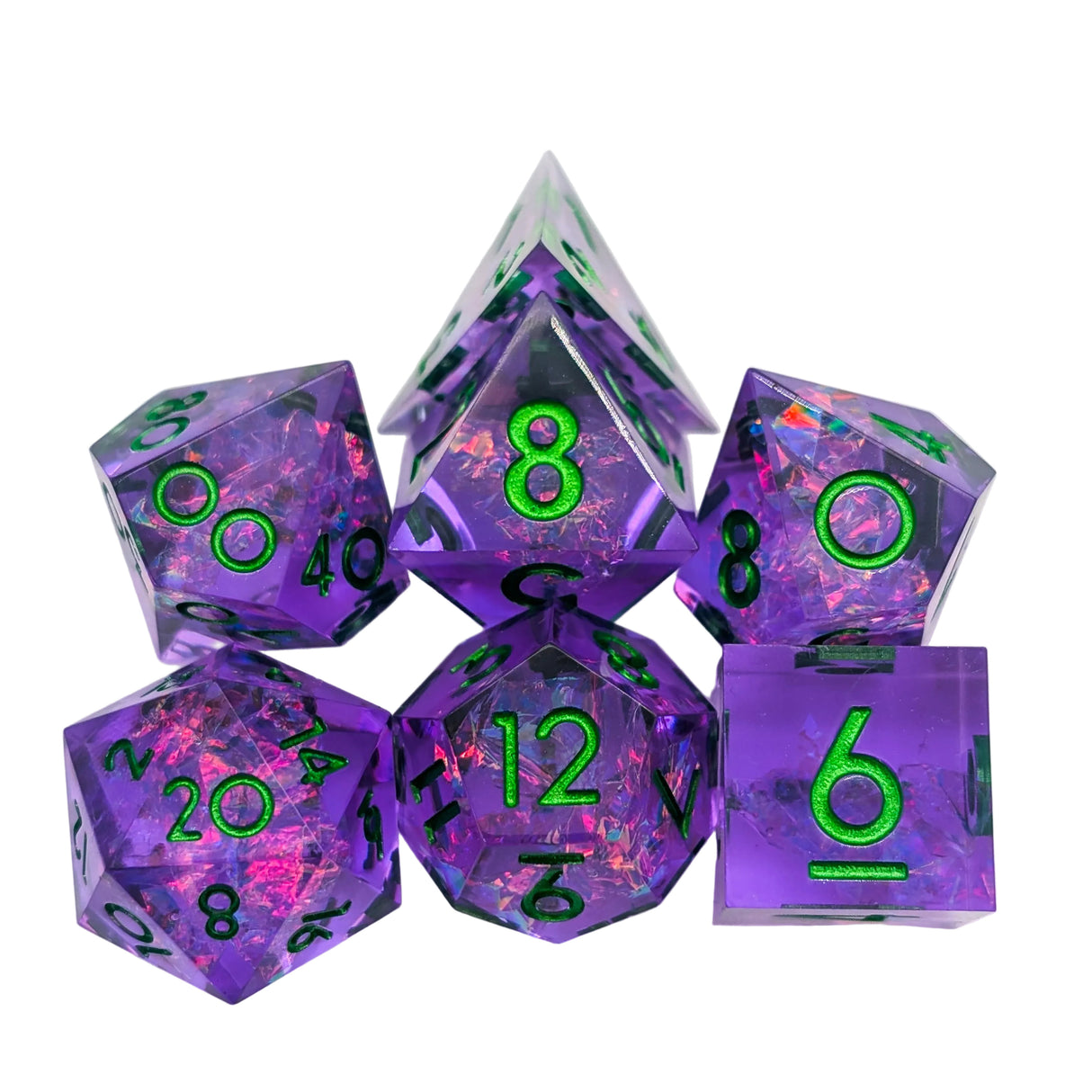 Bright Purple Sharp Dice Set