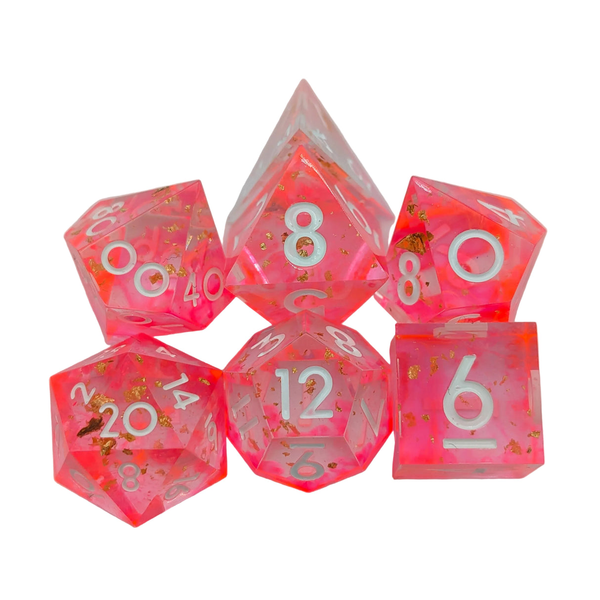 Foil Pink Sharp Dice Set