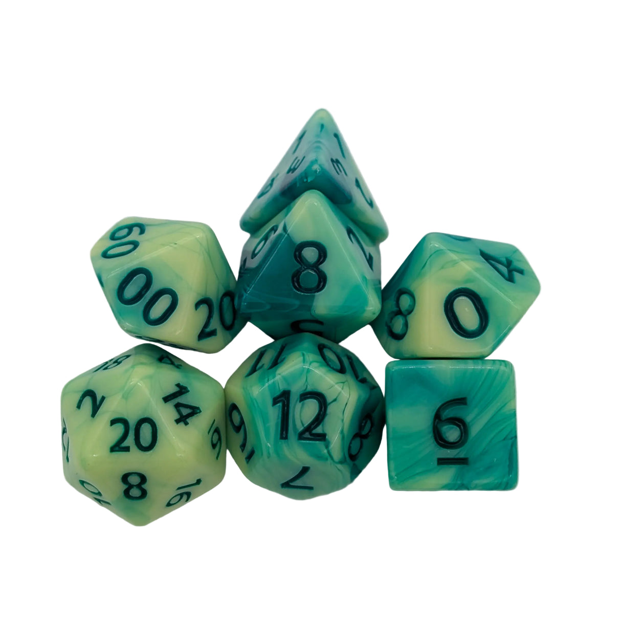 Swirl Green Dice Set