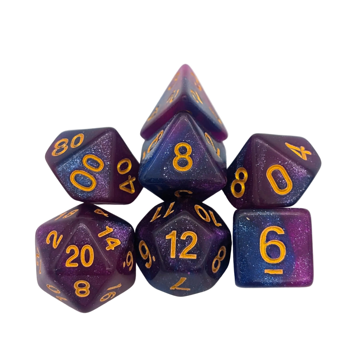 Galaxy Pink and Purple Dice Set
