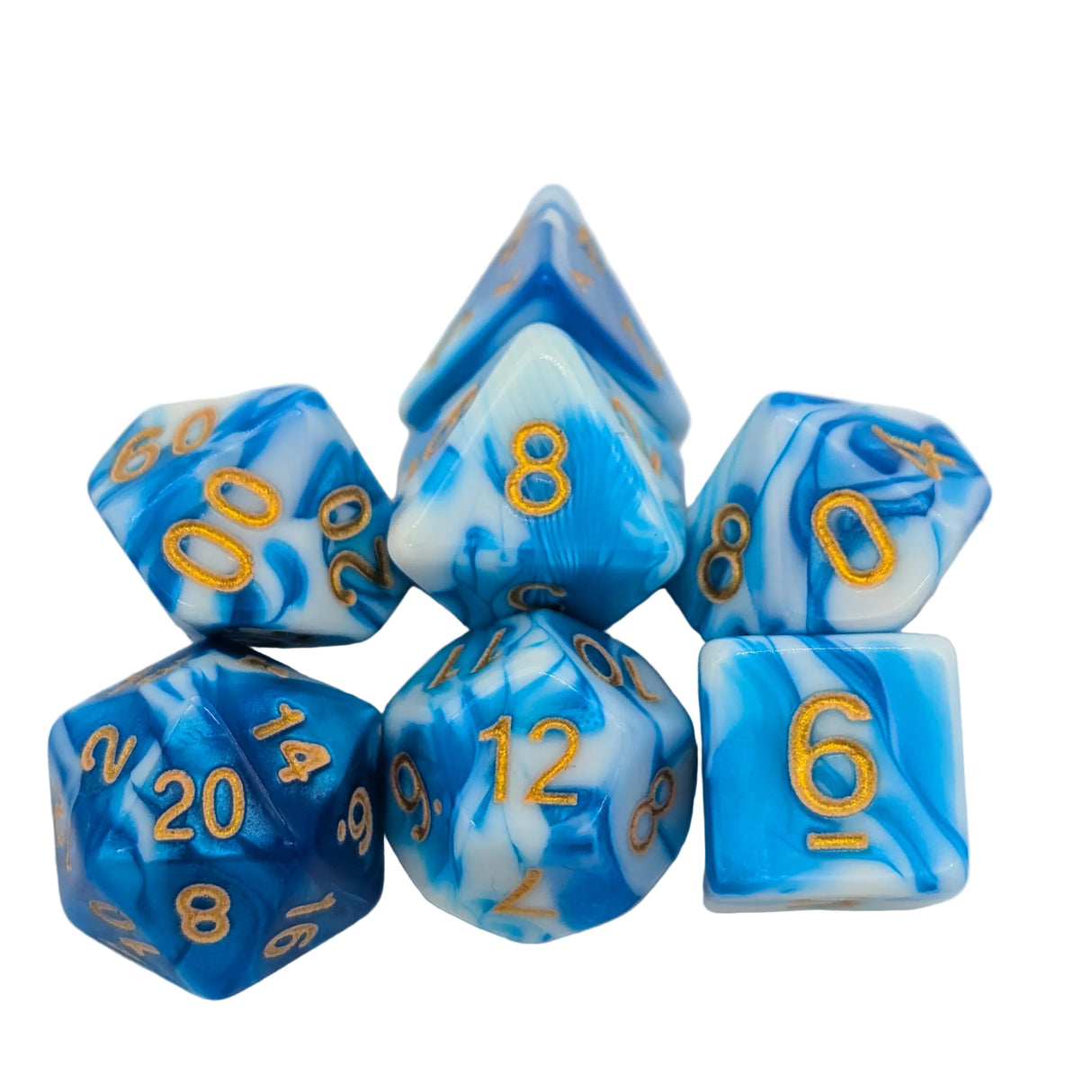 Two Tone Sky Blue Dice Set
