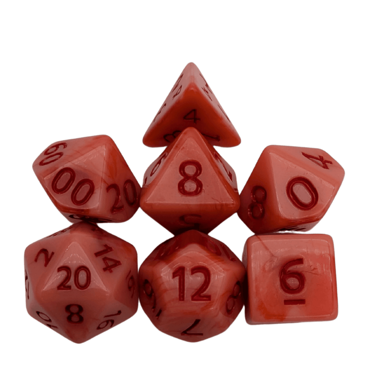 Swirl Orange Dice Set