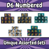 Assorted Numbered D6s (10 Sets)