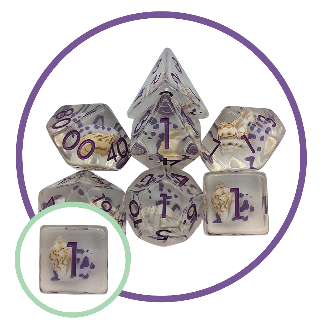 Sea Shell Inclusion Dice Set