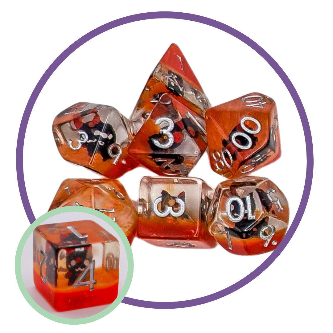 Devil Red Inclusion Dice Set