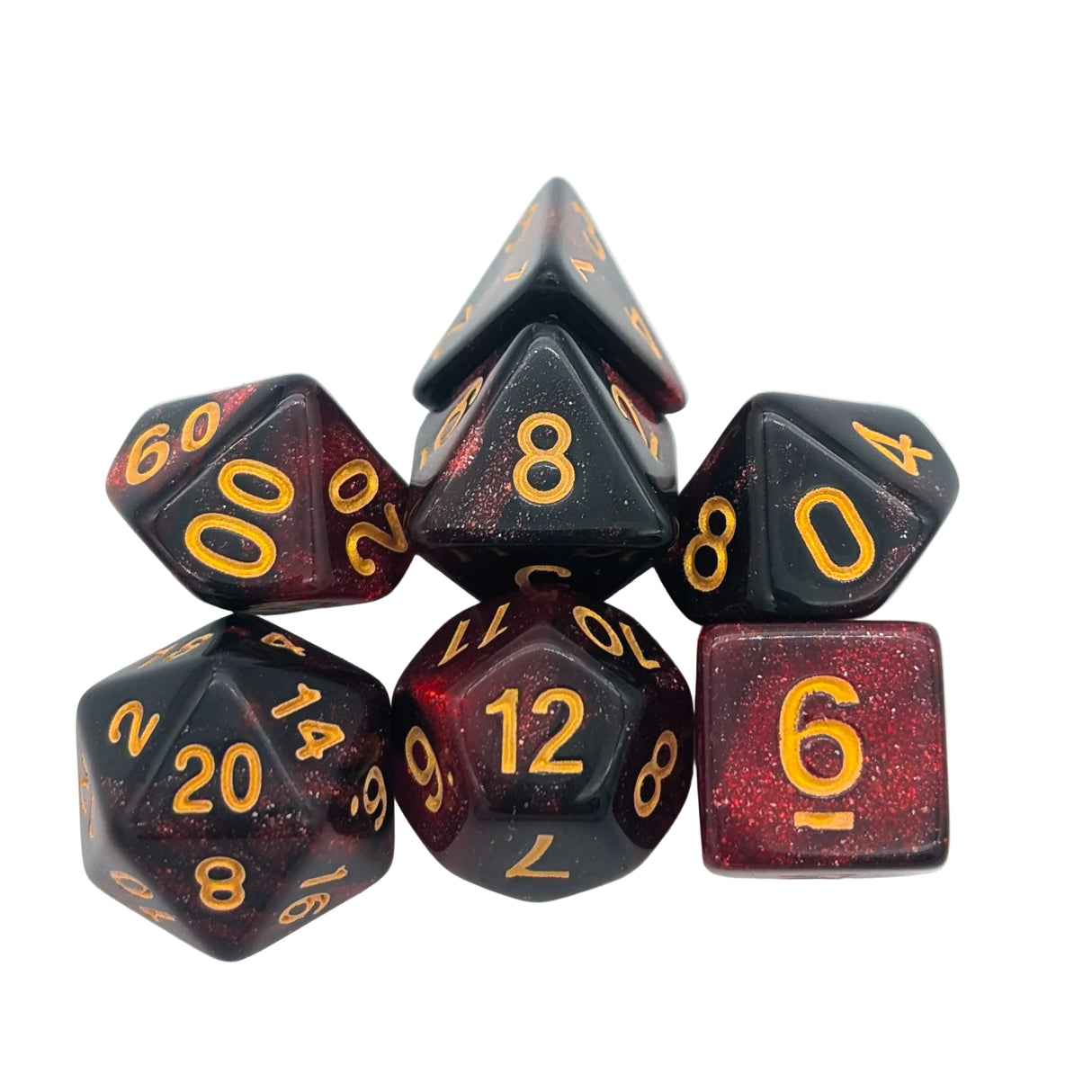 Galaxy Red and Black Dice Set