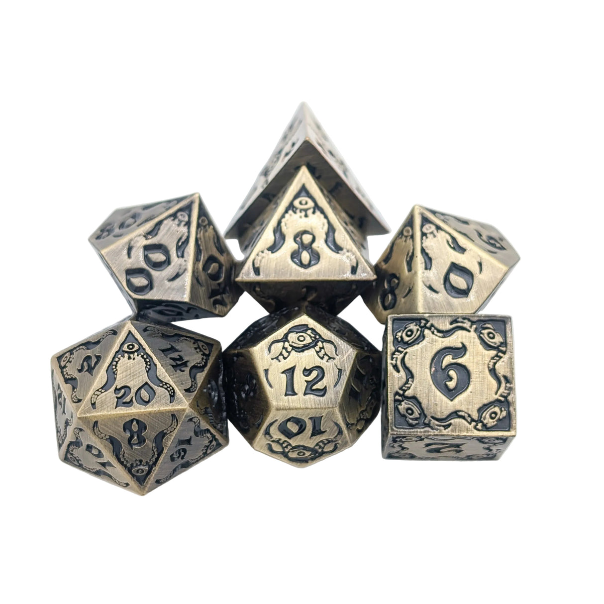 Eldritch Gold Metal Dice Set