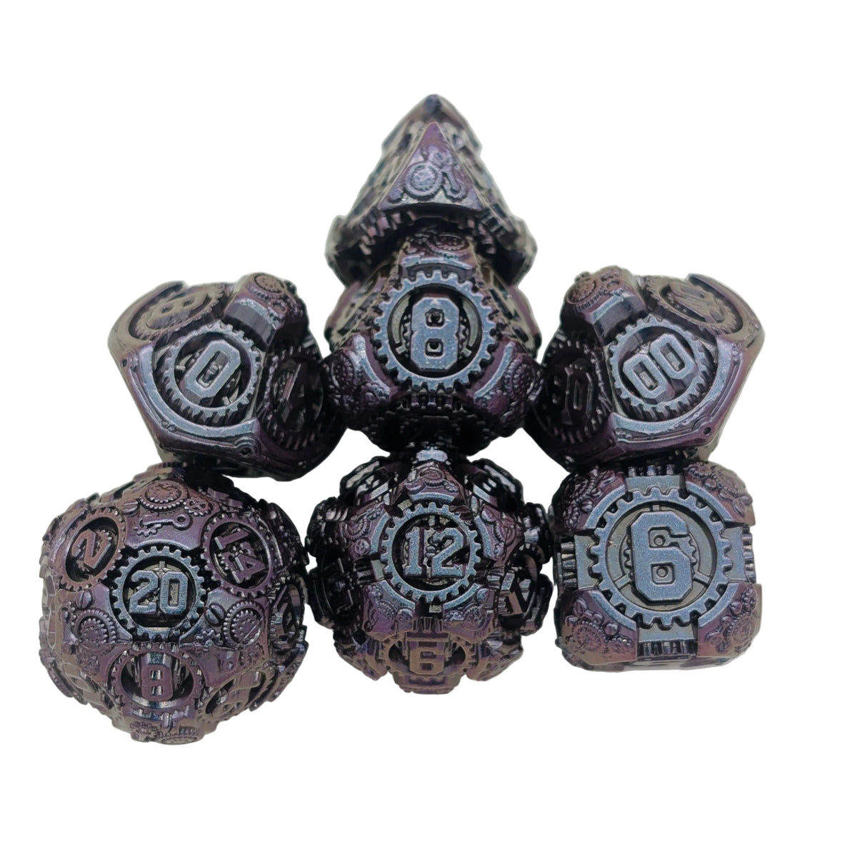 Gears Petrol Metal Dice Set