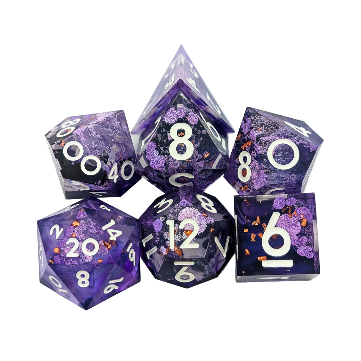 Foil Purple Sharp Dice Set