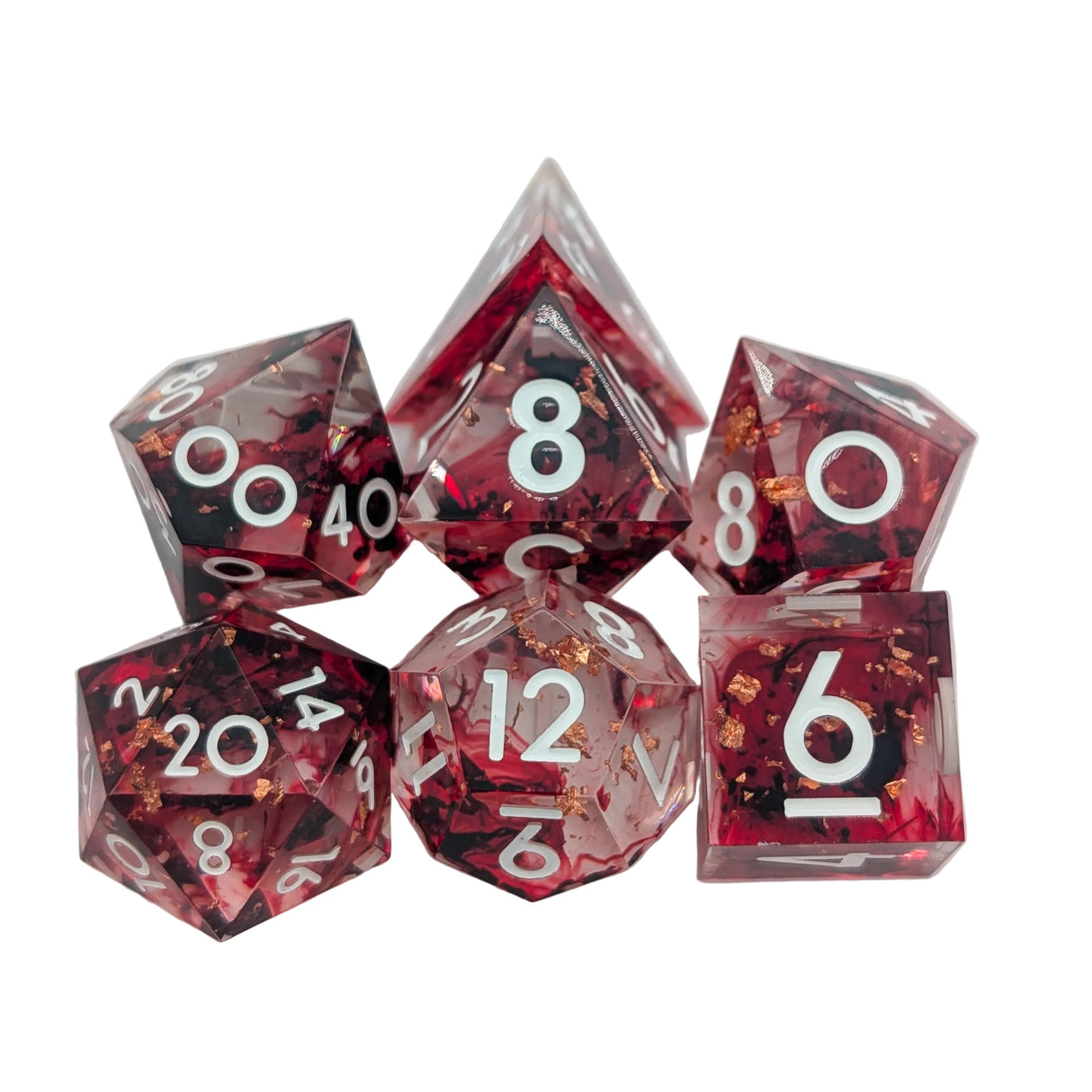 Foil Red and Black Sharp Dice Set
