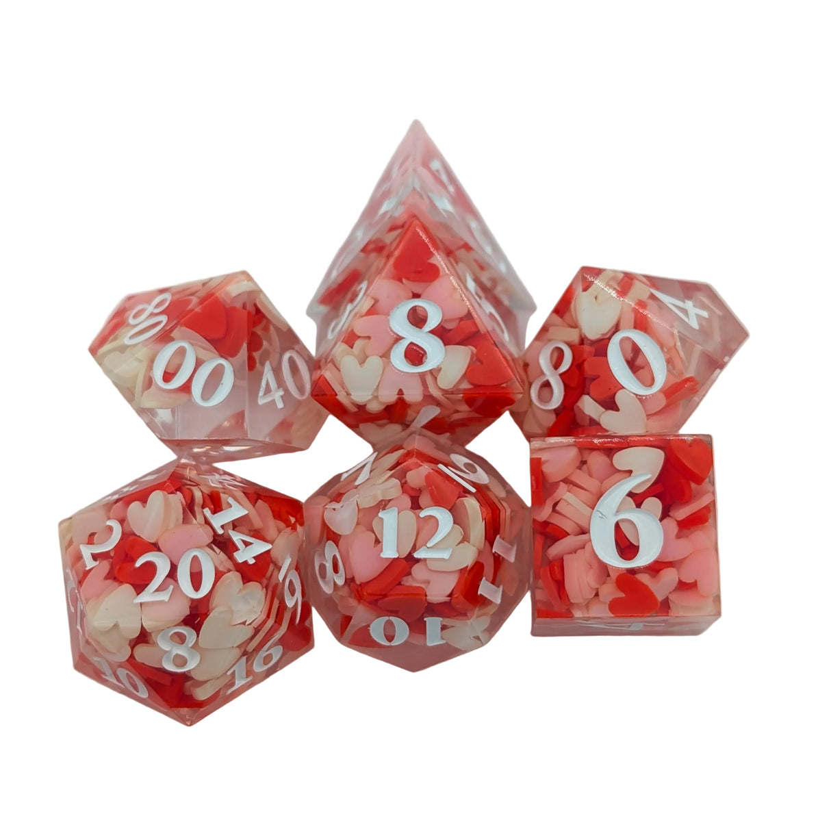 Packed Hearts Sharp Dice Set
