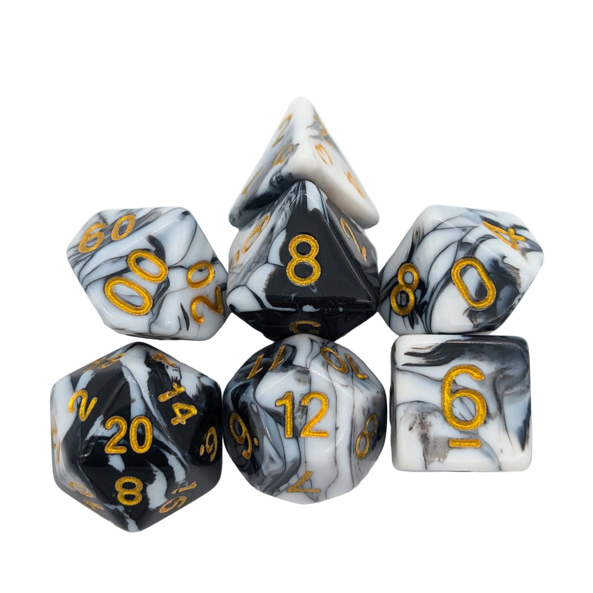 Two Tone Black and White Dice Set