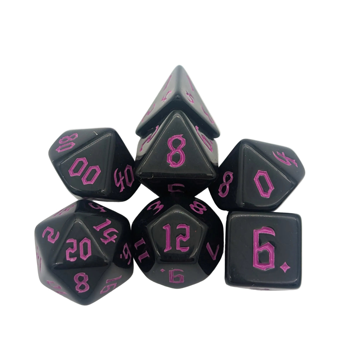 Witch Pink Acrylic Dice Set