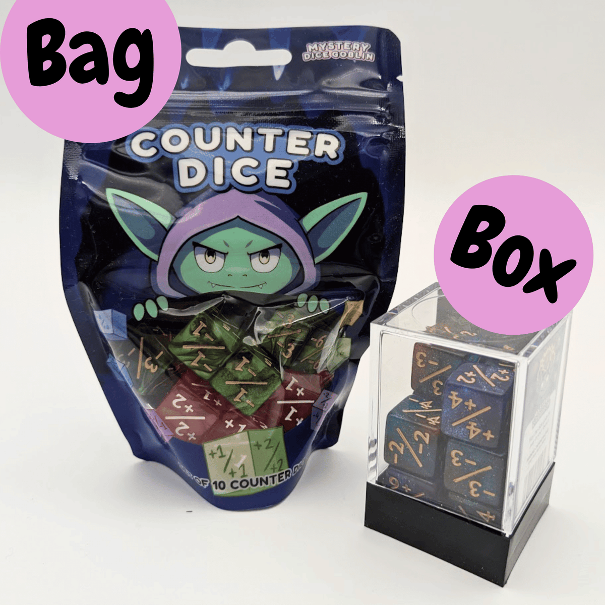 Assorted Counter Dice -/- (SINGLE SETS)