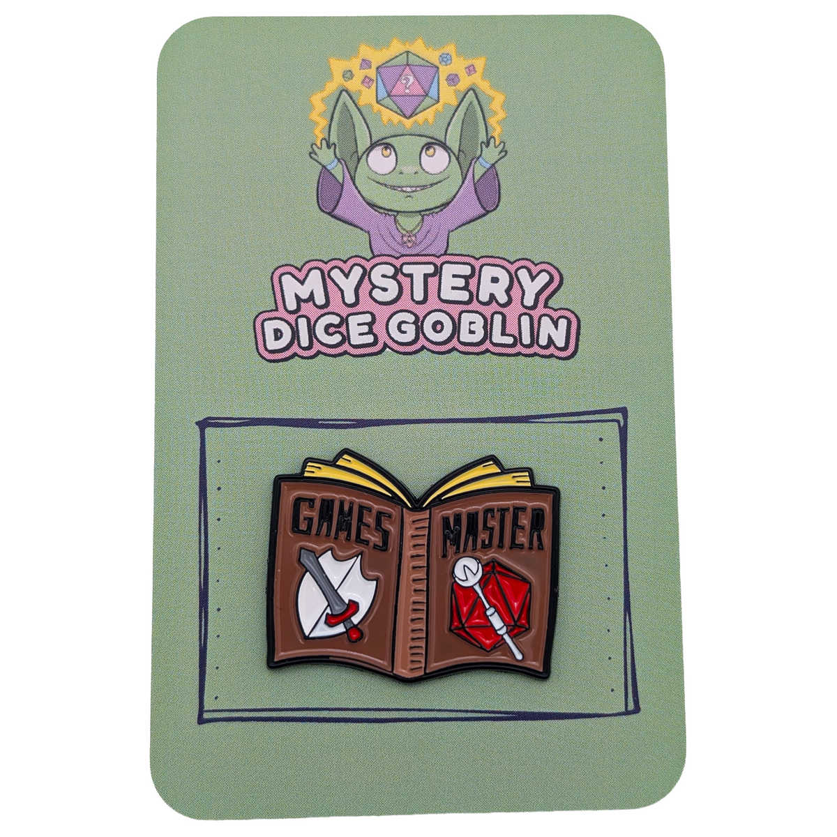 Games Master Book RPG Pin – Mystery Dice Goblin Wholesale