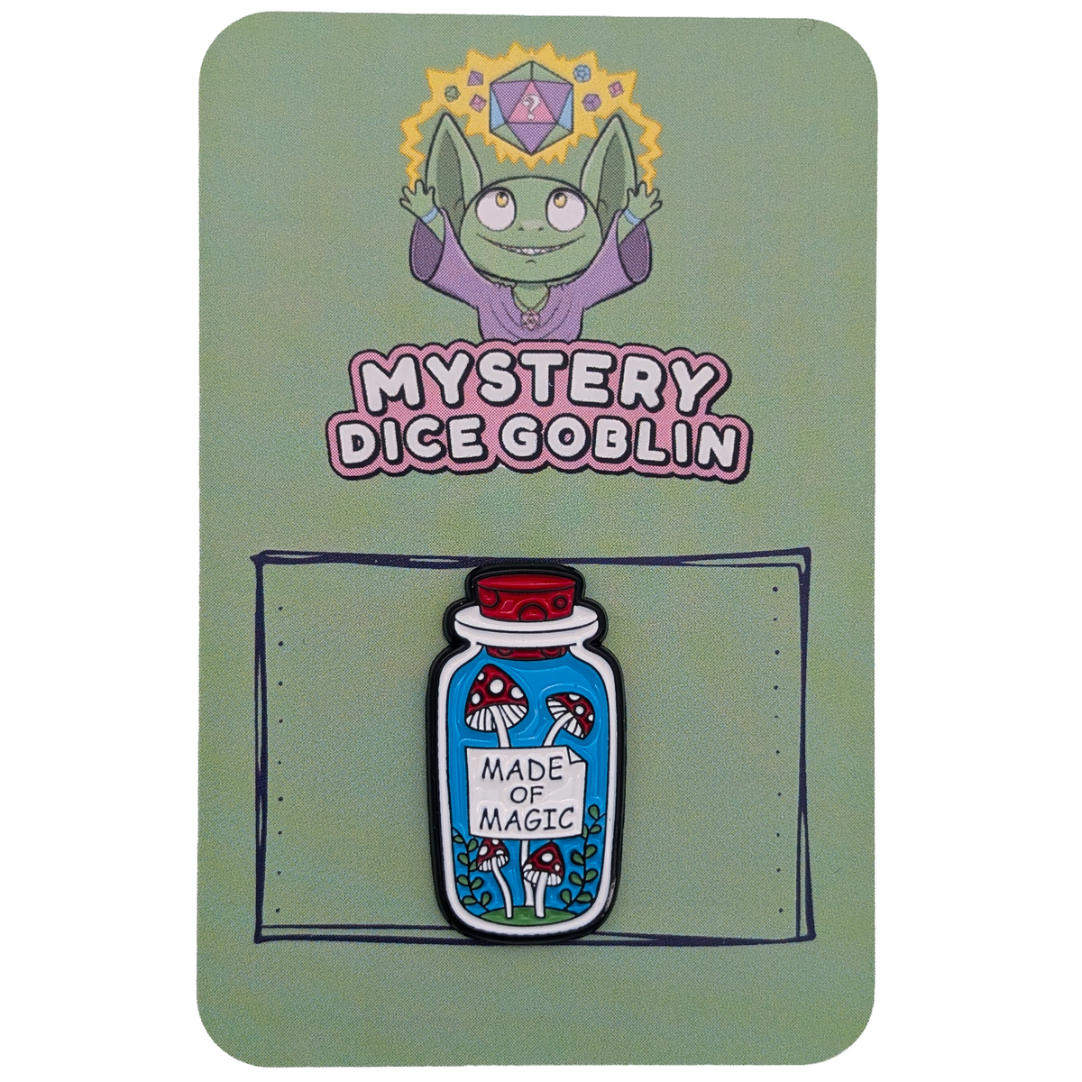 Made Of Magic RPG Pin – Mystery Dice Goblin Wholesale