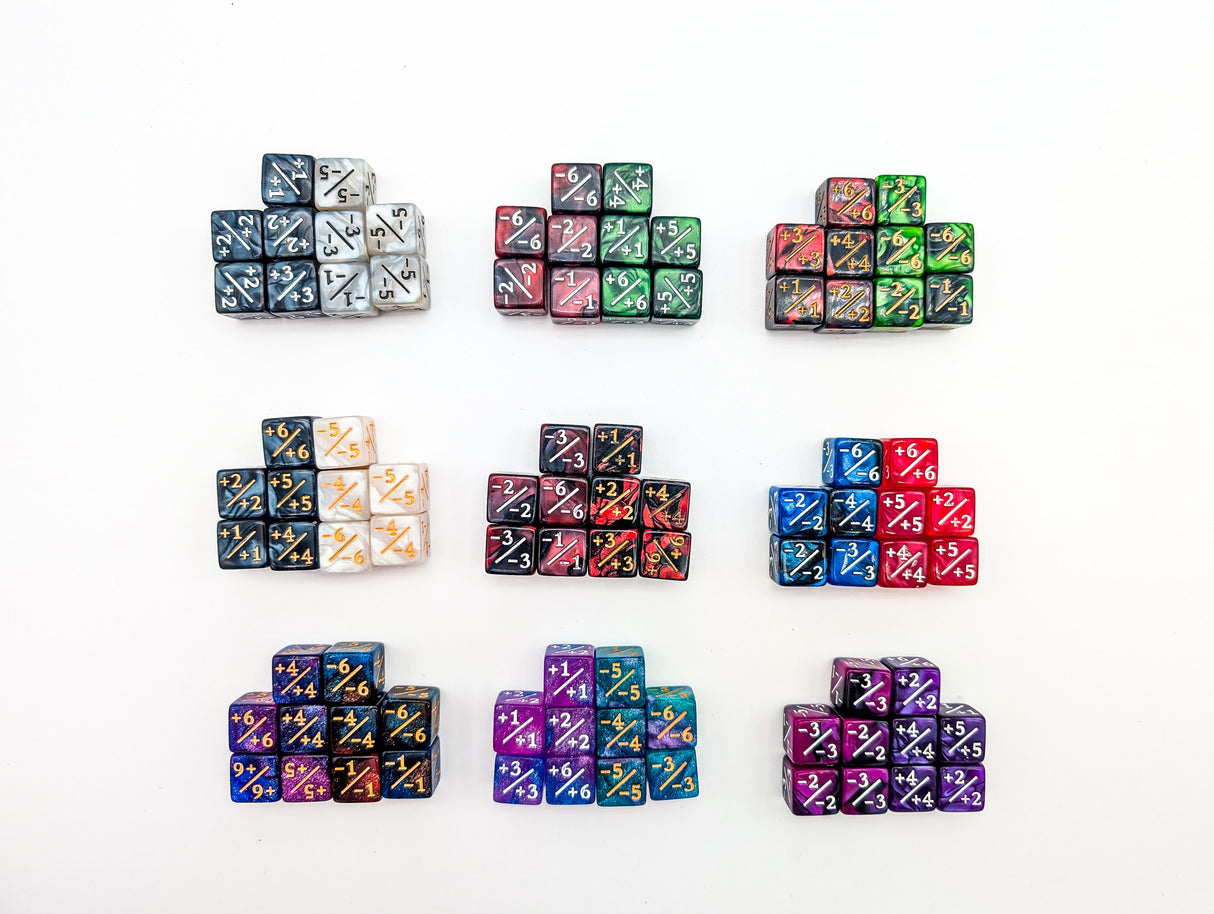 Counter Dice Split Boxes +/+ and -/-