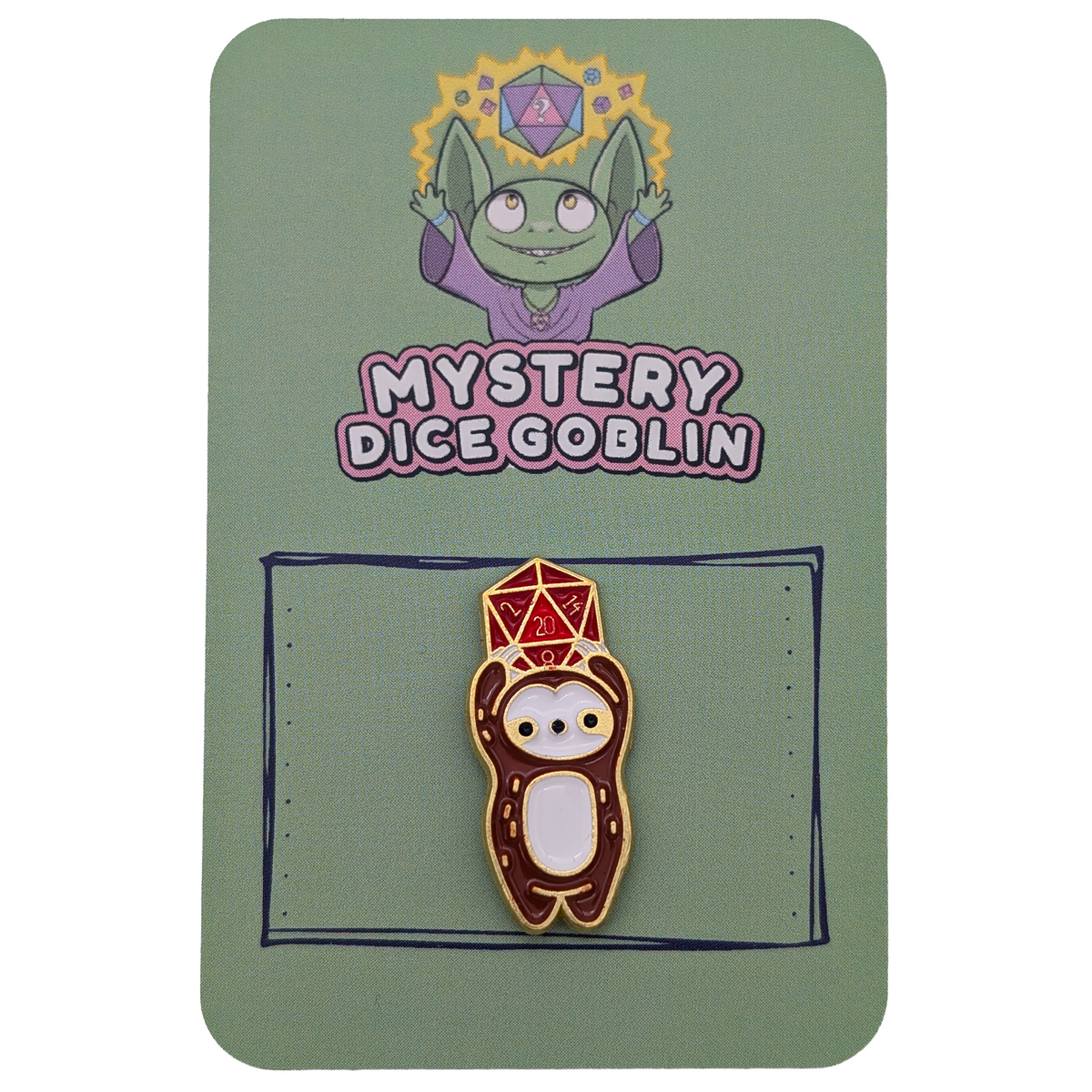 Sloth RPG Pin – Mystery Dice Goblin Wholesale