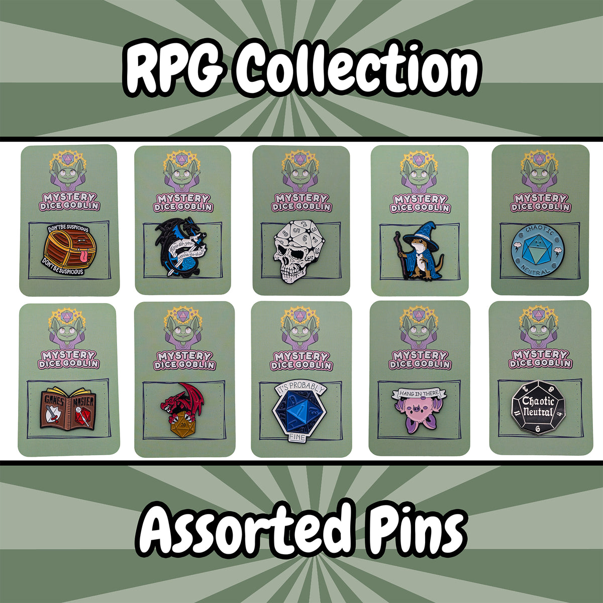 Rpg Class Pin Collection Assorted RPG Pins – Mystery Dice Goblin Wholesale