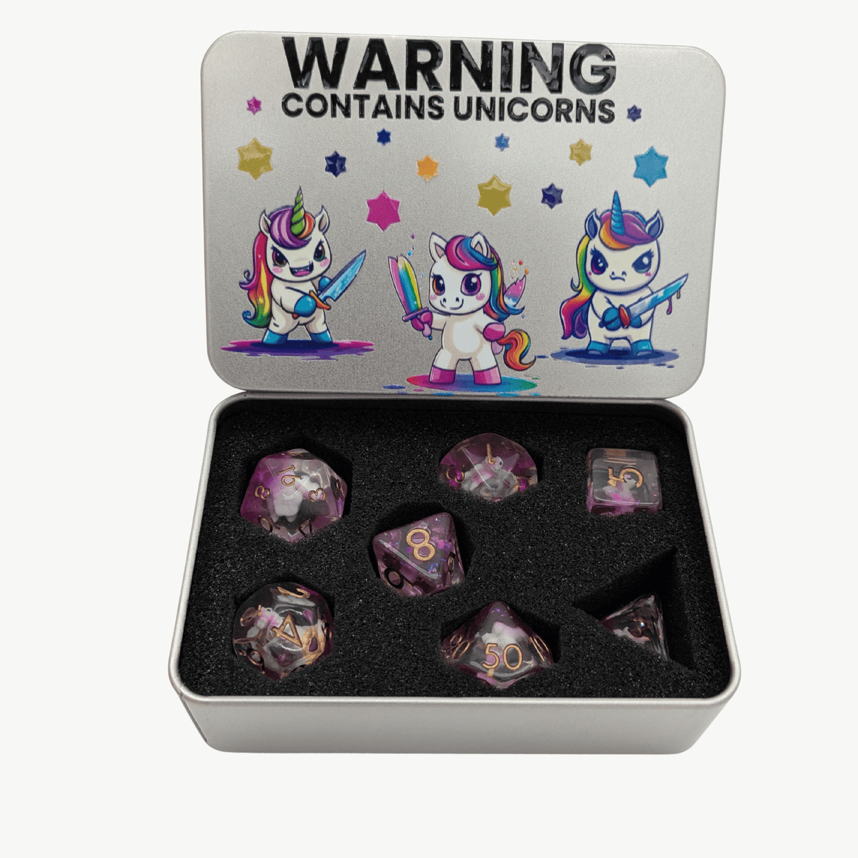 Unicorn Dice Tin