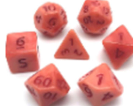 Swirl Orange Dice Set