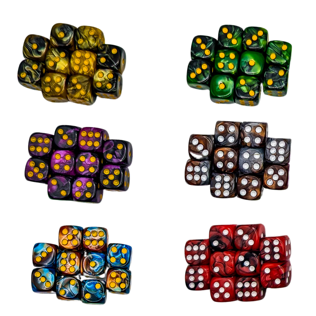 Dark Vortex Pipped D6 Collection (12mm)